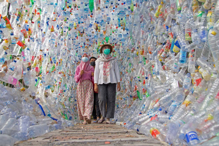 plastic bottles museum in indonesian