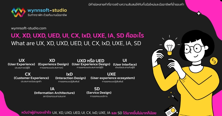 UX, XD, UXD, UED, UI, CX, IxD, UXE, IA, SD คืออะไร